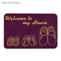 Коврик придверный грязезащитный Доляна &laquo;Тапочки&raquo;, влаговпитывающий, 35&times;58 см, цвет МИКС