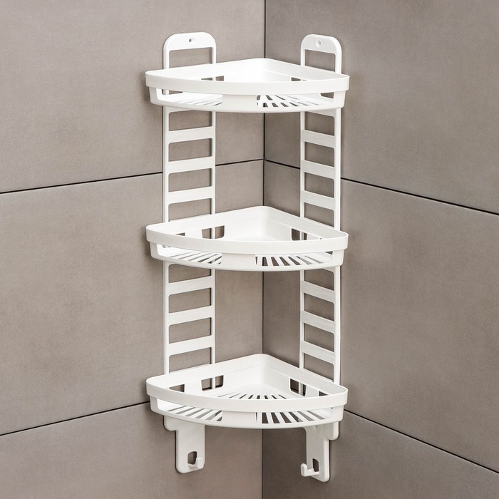 Полка угловая &laquo;Трансформер&raquo;, 25&times;18&times;58 см, цвет белый