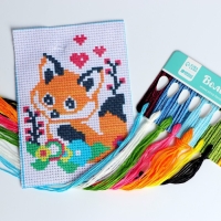 Вышивка крестиком для детей &laquo;Лисёнок&raquo;, набор для творчества, 14 х 10 см