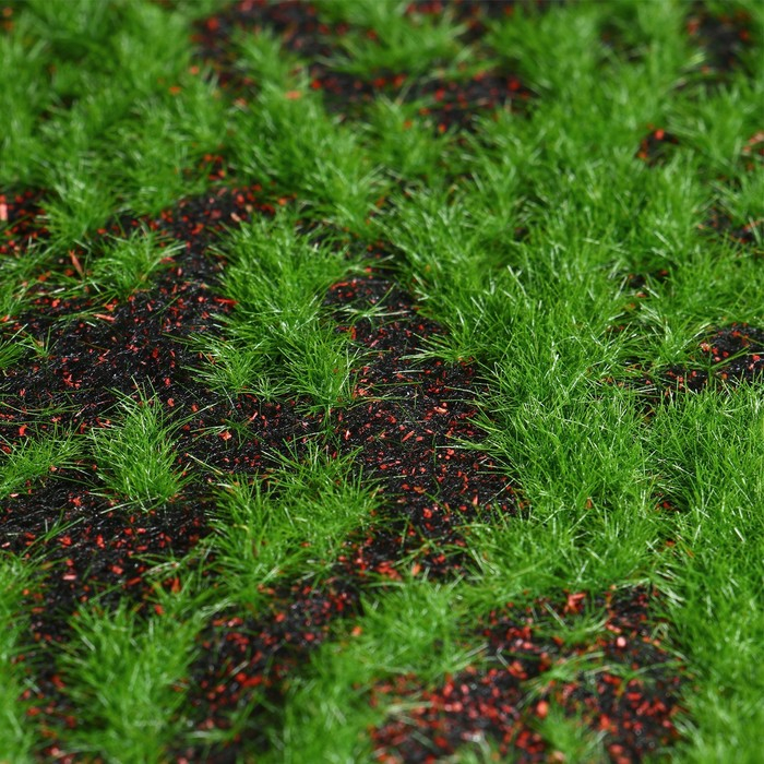 Мох искусственный, декоративный, полотно 1 &times; 1 м, рельефный, зелёный с щепой, Greengo