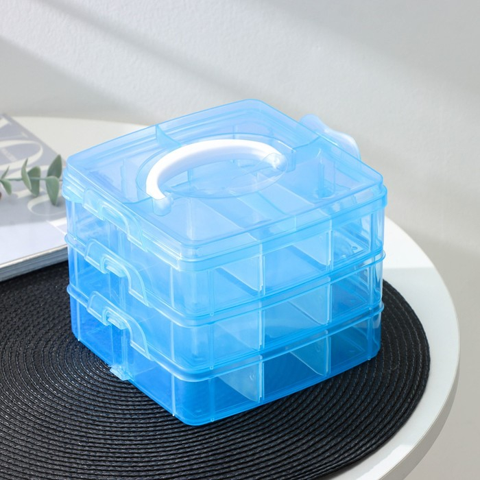 Органайзер для мелочей Доляна, 3 яруса, 18 ячеек, 15&times;15&times;12 см, цвет МИКС