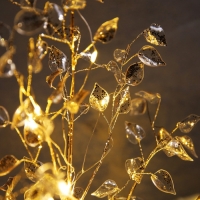 Светодиодный куст &laquo;Листья&raquo; 35 &times; 26 &times; 3 см, 10 LED, постоянное свечение, от батареек CR2032х2 (в комплекте), свечение тёплое белое