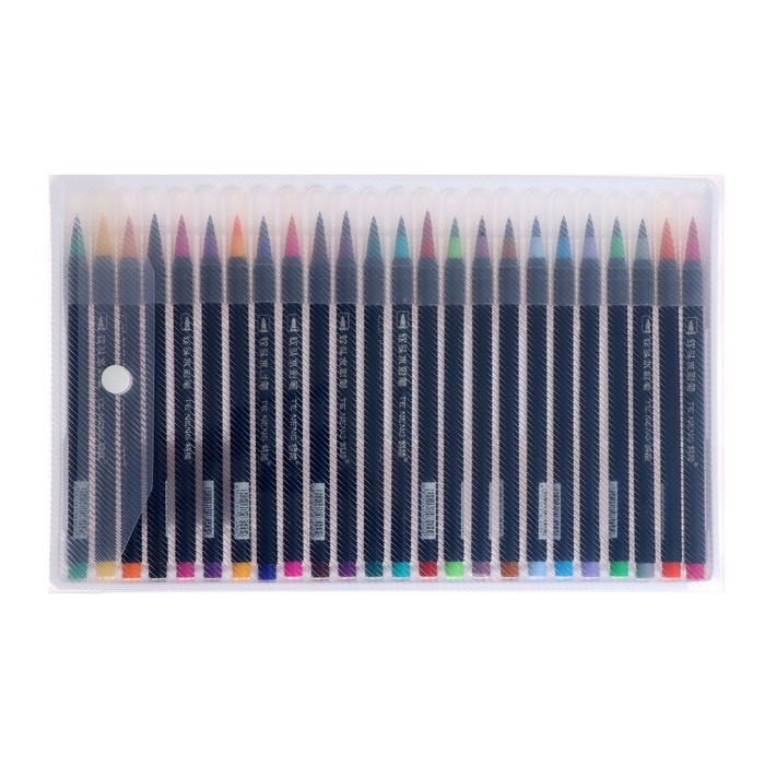 Фломастеры, 24 цвета, в пластиковой коробке, вентилируемый колпачок, "Кисти"