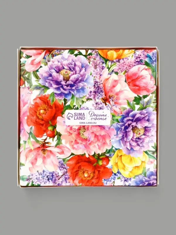 Коробка под 4 конфеты со скретч-слоем &laquo;Букет&raquo;, 10.5 х 10.5 х 3.5 см