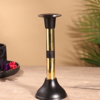 Подсвечник на 1 свечу "Креманка" латунь, черный с золотом 8х8х18 см