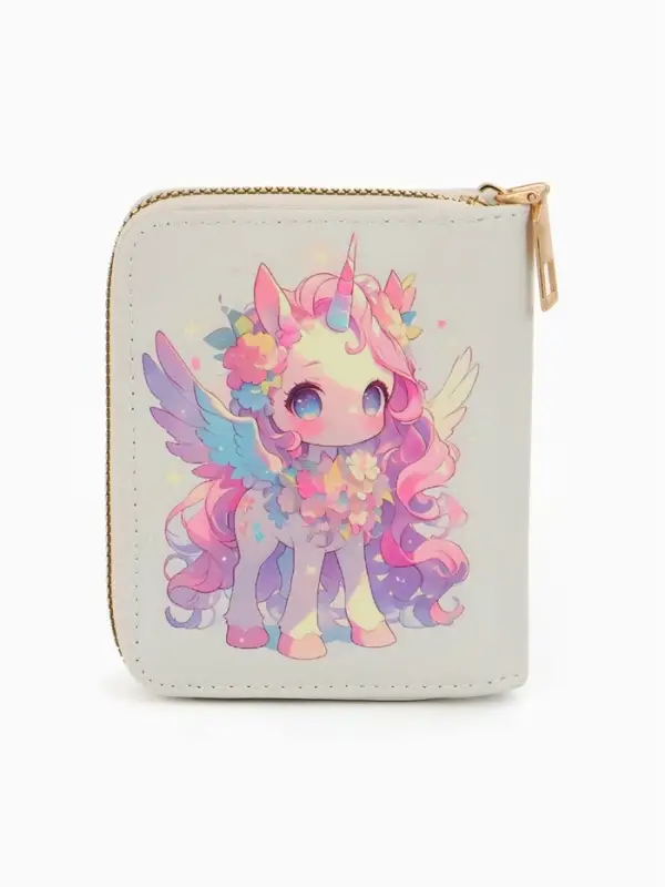 Кошелек дет 07-01-01 Июнь2544 единорог, 8,5*2,5*10,5 см, 2 отд+отд/молн, д/карт, белый