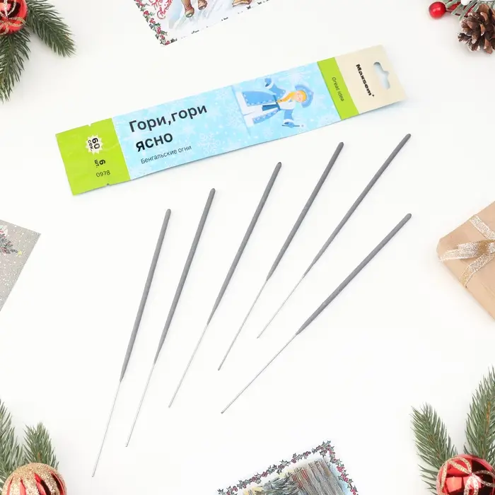 Бенгальские огни, 25 см, 6 штук, горение 60 сек.