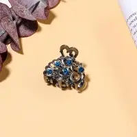 Крабик для волос &laquo;Синий туман&raquo;, павлин, 2.5 см, серебро