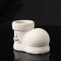 Подсвечник "Валенок" 10х7х6 см, натуральный, гипс