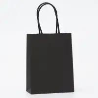 Пакет крафт чёрный, круглая ручка, 15&times;12&times;6 см, 120 г