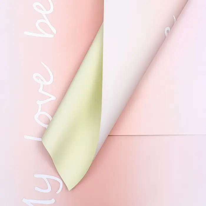 Пленка для цветов матовая, &laquo;Переход&raquo;, сливочное масло - персик, 58&times;58 см