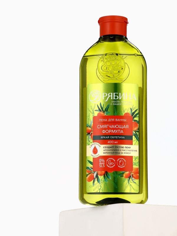 Пена для ванны, смягчающая формула, аромат облепихи, 400 мл, Рябина