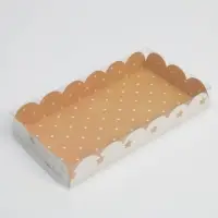 Коробка для печенья, кондитерская упаковка с пластиковой крышкой, &laquo;Звёздочки&raquo;, 10.5 х 21 х 3 см