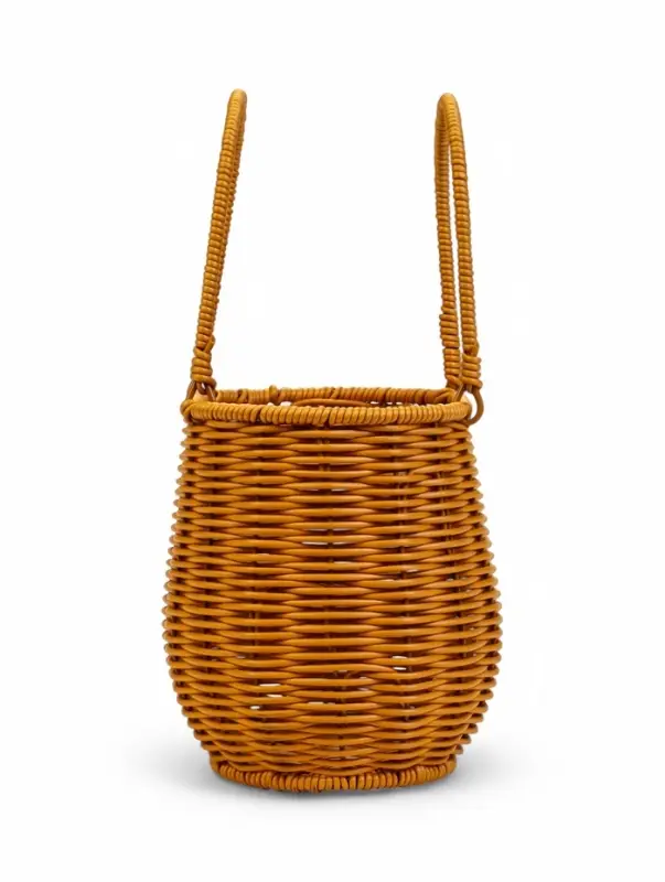 Корзина пластик 21 х 13 х 17 см, ручка13 см металл карскас коричневый