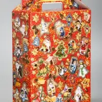 Подарочная новогодняя коробка &laquo;Праздничный медальончик&raquo; в красном, 16.8&times;7&times;25 см