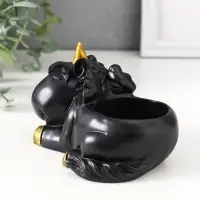 Подставка под мелочей &laquo;Единорог&raquo;, 8&times;12&times;9 см, чёрная