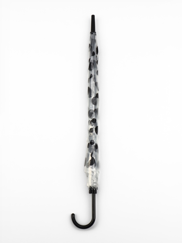 Зонт детский &laquo;Горохи&raquo;, полуавтоматический, r=45см, цвет прозрачный/чёрный