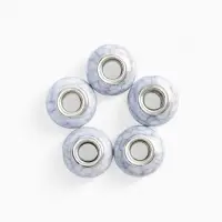 Бусины &laquo;Кахолонг&raquo;, для творчества, белые в серебре