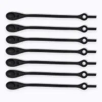 Набор шнурков для обуви, 6 шт., силиконовые, полукруглые, на застёжке, 4 мм, 11 см, чёрный