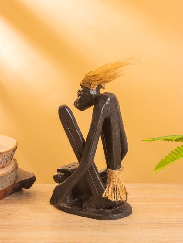 Сувенир "Абориген кузнец" дерево, 14х12х20 см