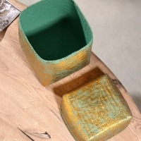 Корзинка плетеная "Голден" 25х25х30 см, голубой