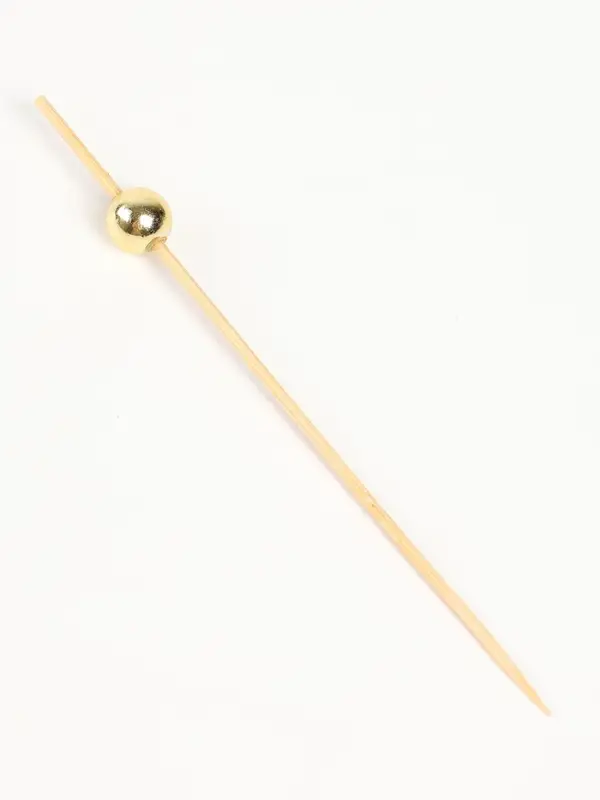 Шпажки деревянные "Жемчужина" , 12 см, набор 12 шт цвет золото