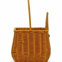 Корзина пластик 17 х 17 х 17 см, ручка16 см металл каркас Заяц, коричневый