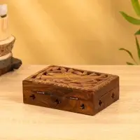 Шкатулка резная "Хранитель" 18х13х6 см, дерево шишам