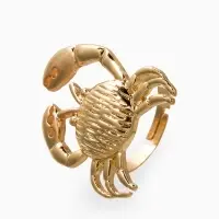 Кольцо "Краб", безразмерное, цвет золото