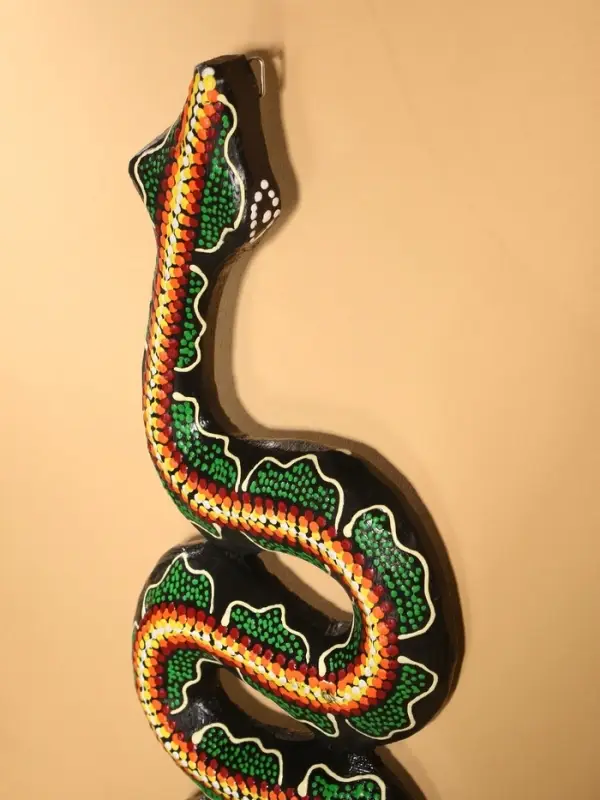 Сувенир интерьерный "Змея" дерево 50х13 см, цв. зелёный