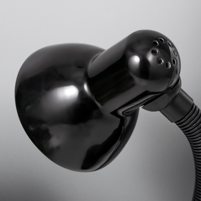 Лампа настольная Е27, светорегулятор, на зажиме (220В) черная (108А) RISALUX