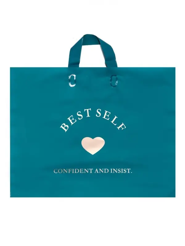 Пакет с петлевой ручкой синий 44 х 35 х 8 см  80 мкм