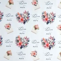 Бумага упаковочная крафтовая белая &laquo;Послание для тебя&raquo;, 50 x 70 см