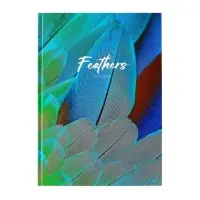 Колледж-тетрадь в твердой обложке 7БЦ, А4, 160 листов, Перья, блок в клетку, матовая ламинация, ВЫБОРОЧНЫЙ ЛАК