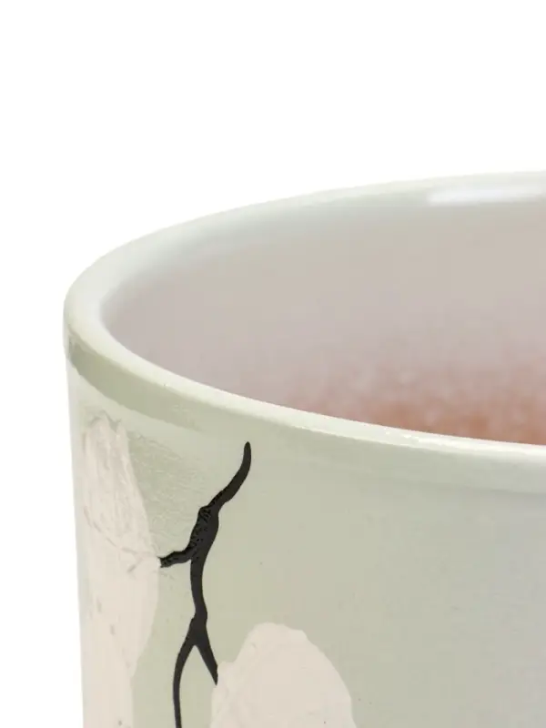 Горшок цветочный с поддоном 1,7 л, керамика "Листья" (М)