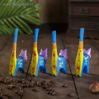 Сувенирный набор "Кошечки цветные под кольца" 4 штуки 7х5х10 см