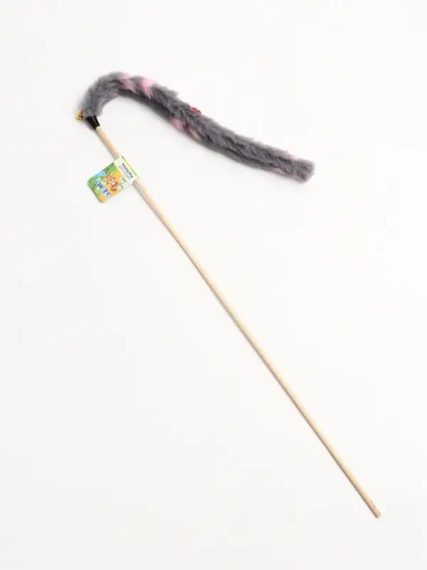 Дразнилка - удочка "Тканевый червячок", серая