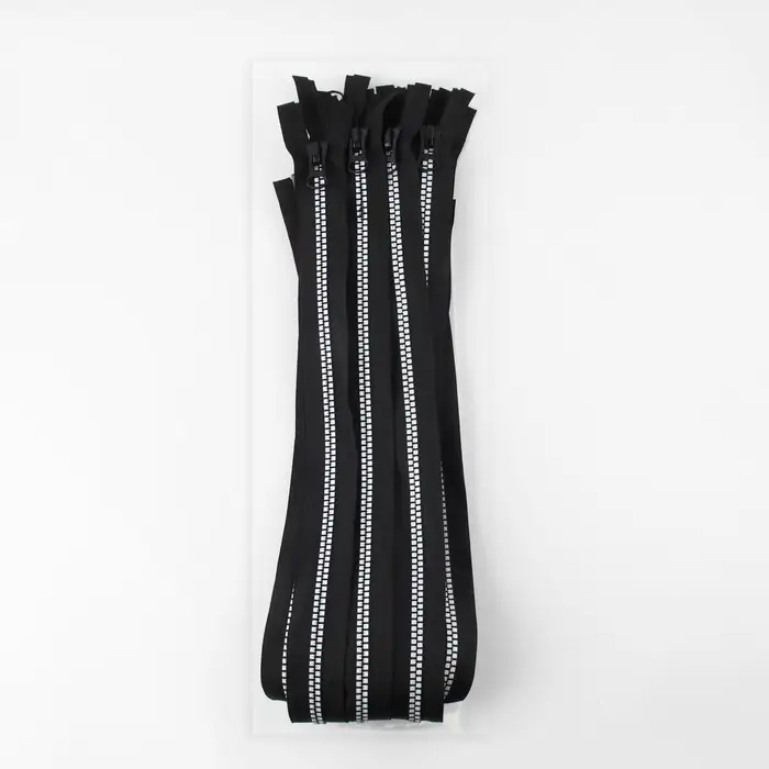 Молния &laquo;Трактор&raquo;, №8, разъёмная, замок автомат, 80 см, чёрная, белая