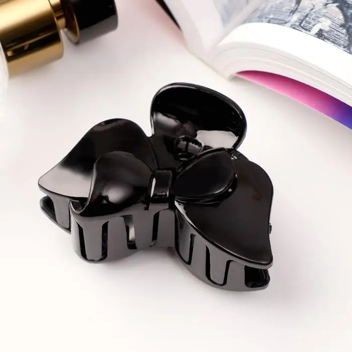 Крабик для волос &laquo;Классик&raquo;, бантик двойной, 6&times;4 см, чёрный