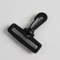 Карабин пластиковый, нагрузка до 35 кг, 60&times;65 мм / 50&times;5 мм, 2 шт., чёрный