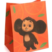 Набор крафтовых пакетов со стикерами, Чебурашка, 18х22х12 см