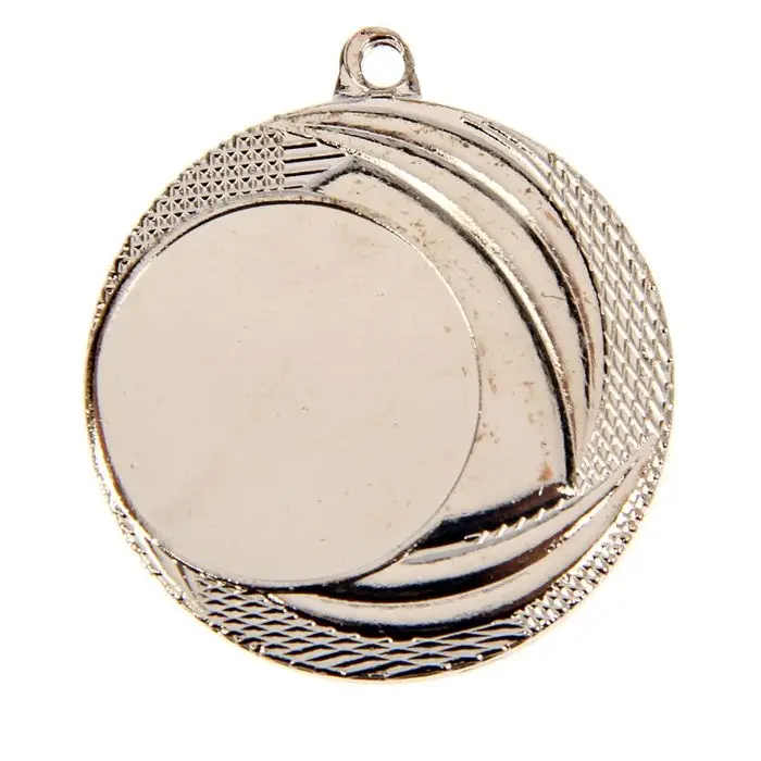 Медаль под нанесение серебро 055, d=4 см, без ленты