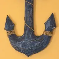 Декор интерьерный "Якорь" дерево 23х2х40 см, цв. синий