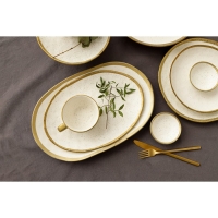 Блюдо фарфоровое сервировочное Magistro Poursephona, 30,7&times;21,5 см, цвет бежевый