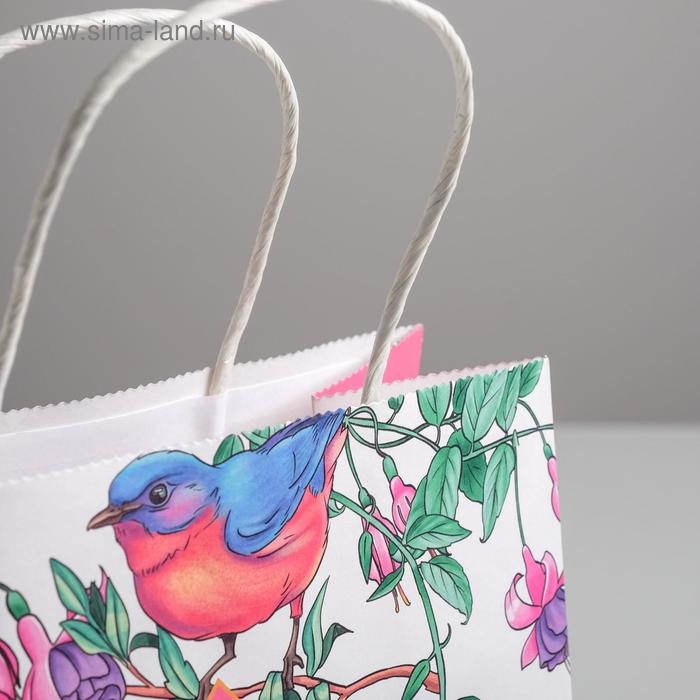 Пакет подарочный крафт, упаковка, &laquo;С 8 марта&raquo;, 22 х 25 х 12 см