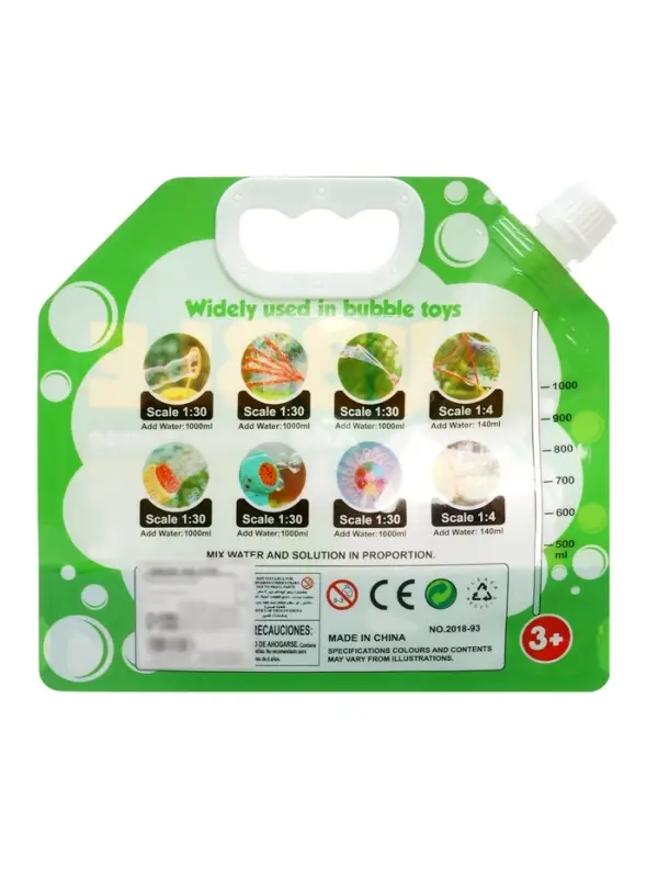 Мыльный раствор для пузырей 34 мл, концентрат разводится водой до 1 л