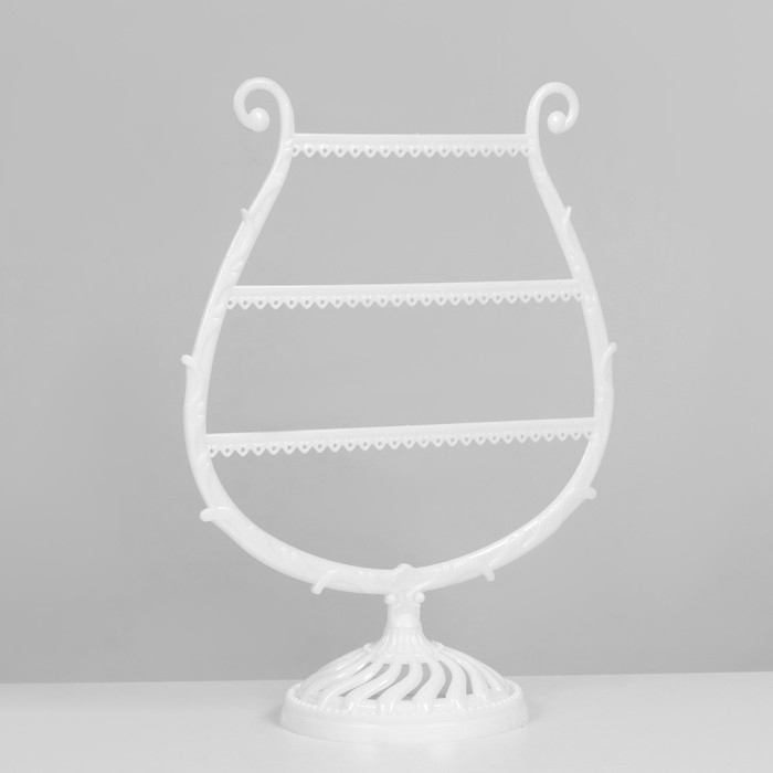 Подставка для украшений &laquo;Арфа&raquo;, 34 места, 15&times;28&times;38 см, цвет белый