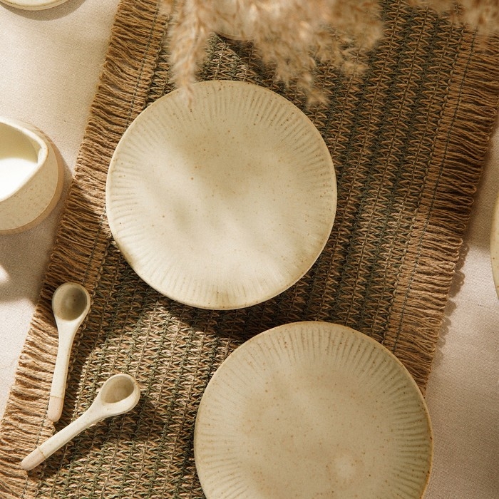 Набор тарелок керамических SL Home &laquo;Виенто&raquo;, d=28 см, цвет бежевый