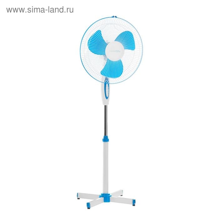 Вентилятор Luazon LOF-01, напольный, 40 - 45 Вт, 3 режима, бело-синий, без упаковки