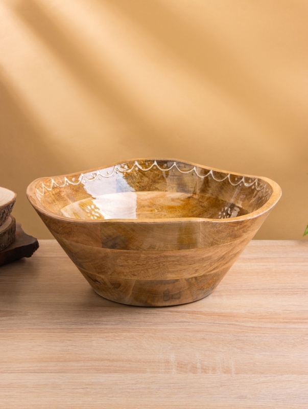 Салатник "Пряник" дерево манго 29х29х11 см